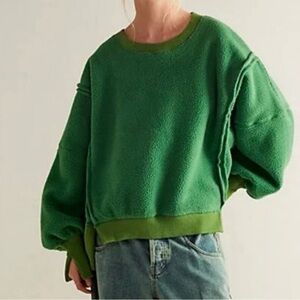 FREE PEOPLE | Cozy Camden Sweatshirt | two tone green | L